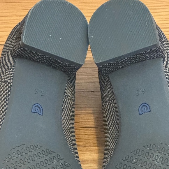 NEW ROTHY'S The High Point Comfort Heeled Sandal Shoes Slip On Herringbone Black - Picture 8 of 10